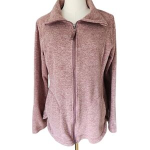 Eddie Bauer Jacket Womens Large Light Purple Full-Zip Fleece High Collar Outdoor